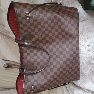 Louis Vuitton NEVERFUL GM Damier with Red Interior